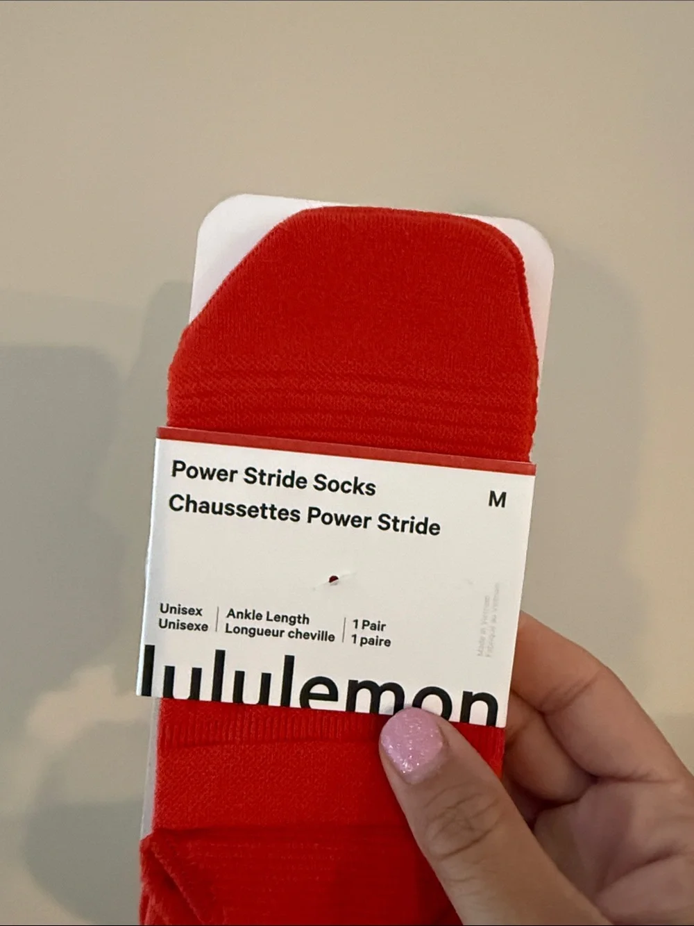 lululemon athletica unisex woman’s Men's Red Low-Cut Athletic Socks